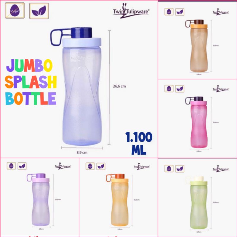 Botol Minum BPA Free Jumbo Splash Bottle Twin Tulipware