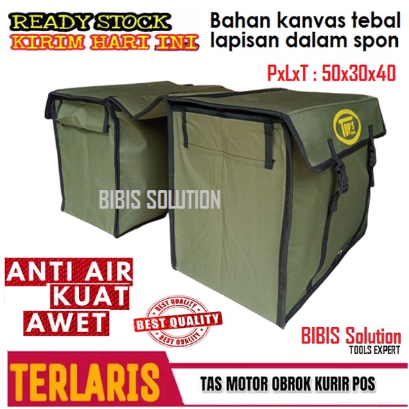 Tas Obrok Motor Tas pos Tas kurir Sprinter Tas Angkut Barang Bahan Tebal Anti Air Tops Hijau