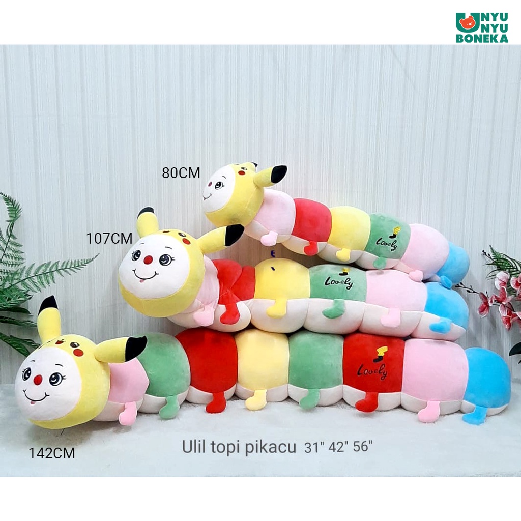 Boneka Jumbo 30&quot;/80cm Ulil Topi Pikachu Ulat Caterpillar Animal Karakter