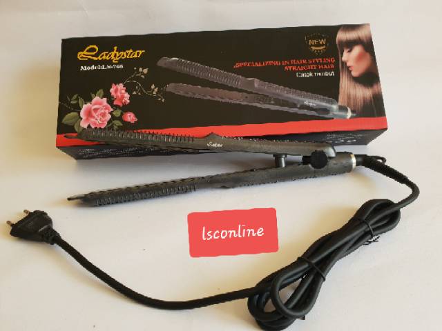 Catok rambut ladystar Ls-768 alat catok rambut suhu temperatur bisa catok 2in1untuk curly dan lurus