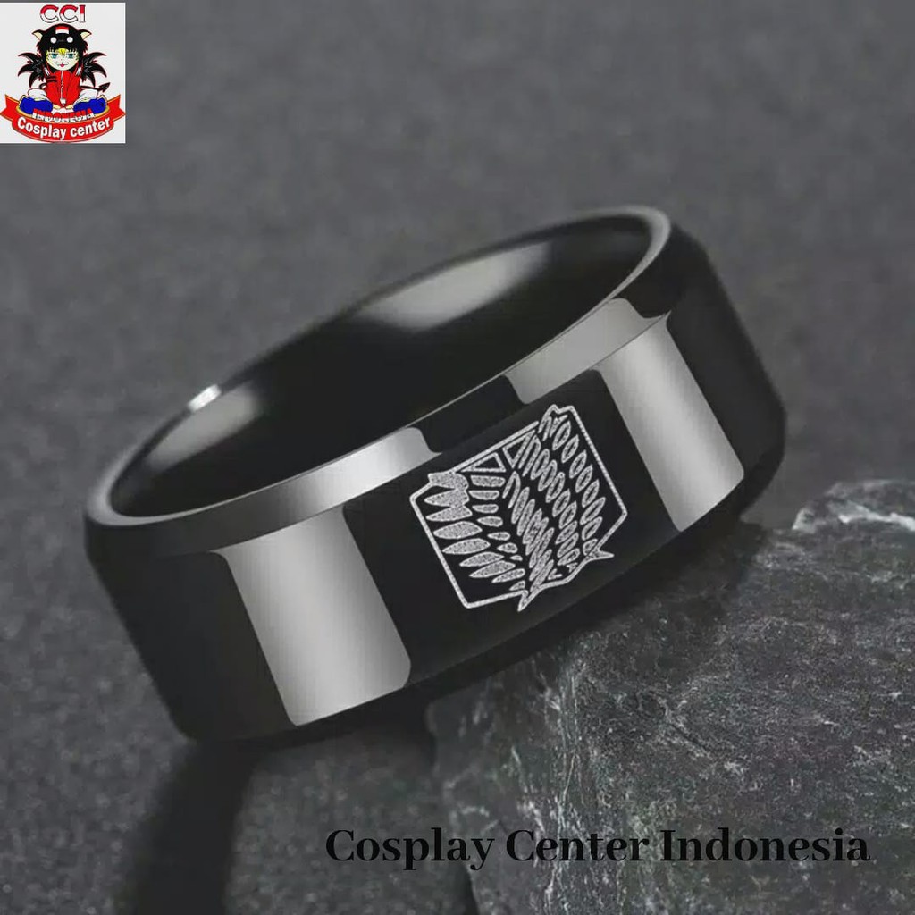 [Bisa COD] TERLARIS Cincin Anime AOT Attack On Titan Bahan Stainless Steel untuk Pria/Wanita SNK