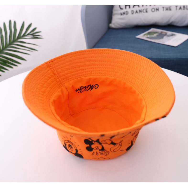 Topi Anak Buket Bucket Pantai Lebar Motif Mickey Unisex Impor-6
