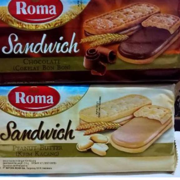 

【COD】 Roma Sandwich Coklat/Peanut Butter 216 gr