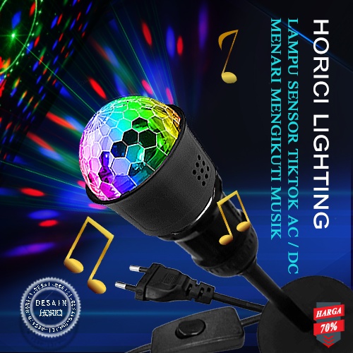 MURAH ASLI FULL RGB 5W 5 LED LAMPU DISCO LED FITTING E27 TUMBLR MINI OTOMATIS DISCO WARNA WARNI