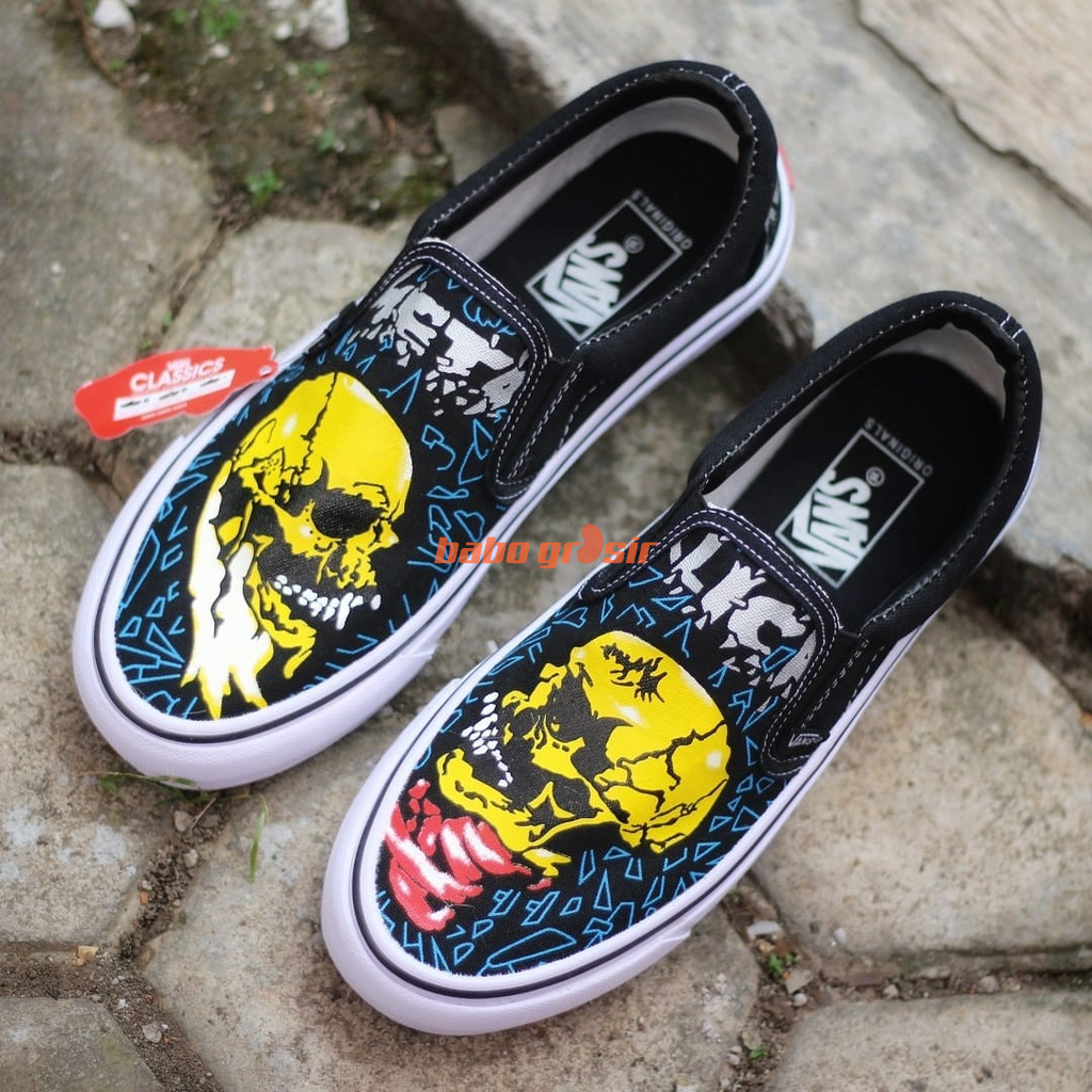 PROMO Vans Slip On Metallica Sad But True Top Premium Tag Made in China, Import Quality