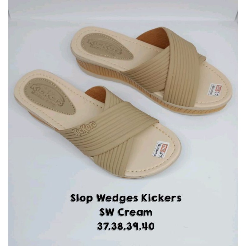 sandal slop wanita wedges silang/sandal KCKRS/sandal wanita