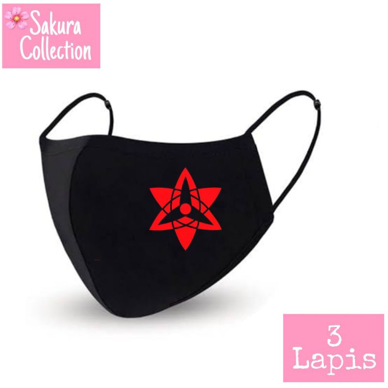Masker Kain 3 Lapis - Naruto Anime | Scuba Anak Dewasa | Earloop