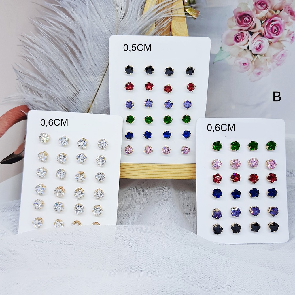 Anting Premium Rhodium Tusuk Xuping Asli Lapis Emas Solitaire Warna - BE208