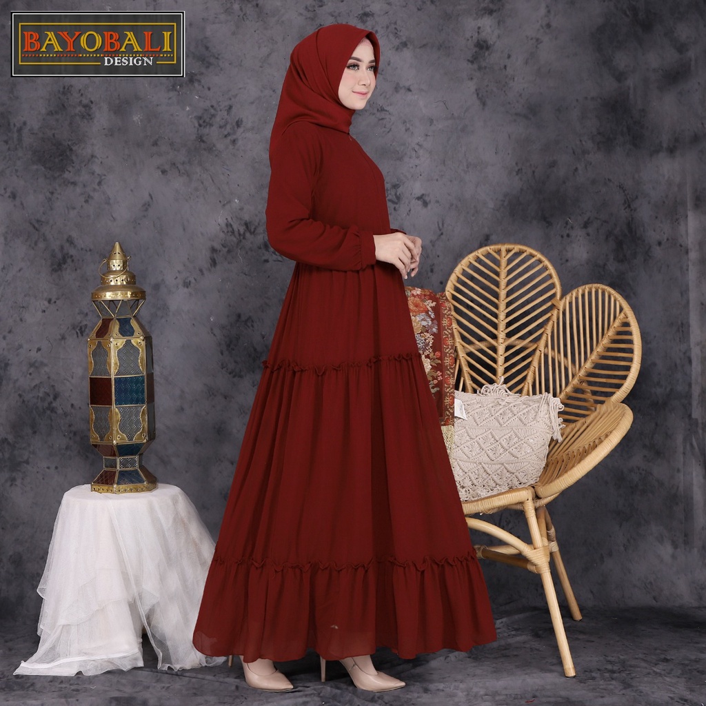 Baju Gamis Wanita Terbaru | Gamis Ceruty Babydoll Jumbo|Fashion Muslim Wanita Termurah |Gamis syari-marun