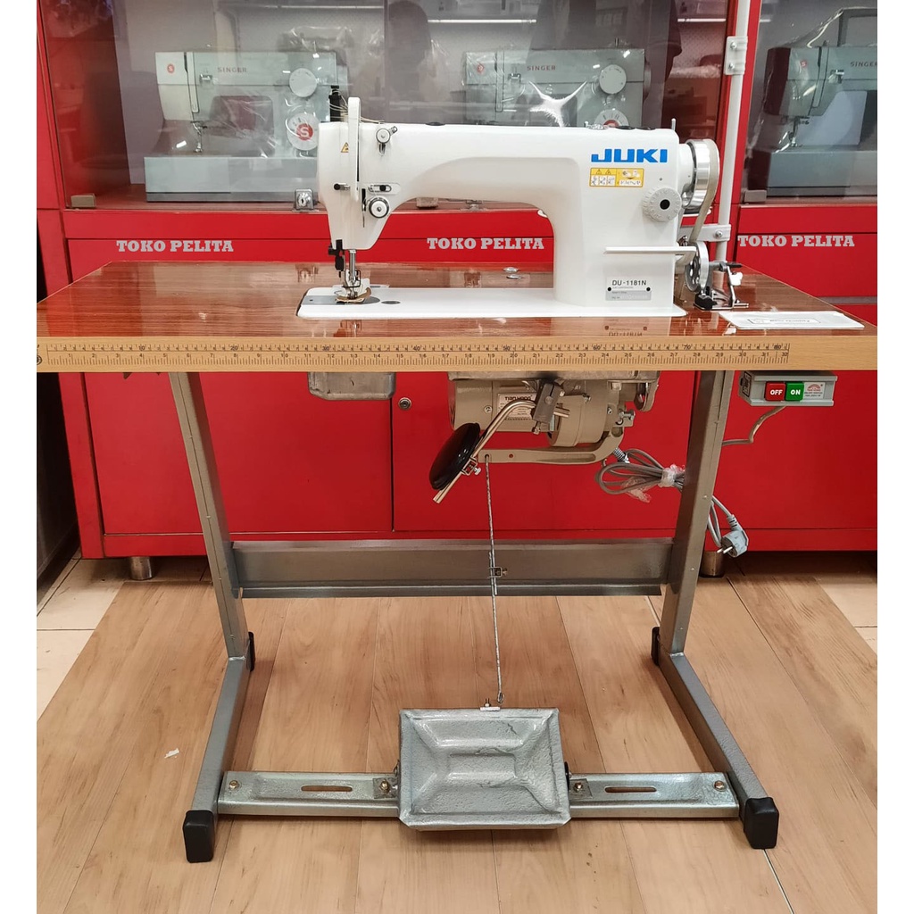 Mesin Jahit Walking Foot Jarum Satu Untuk Jok Sofa JUKI DU1181N meja coklat kaki I grade A