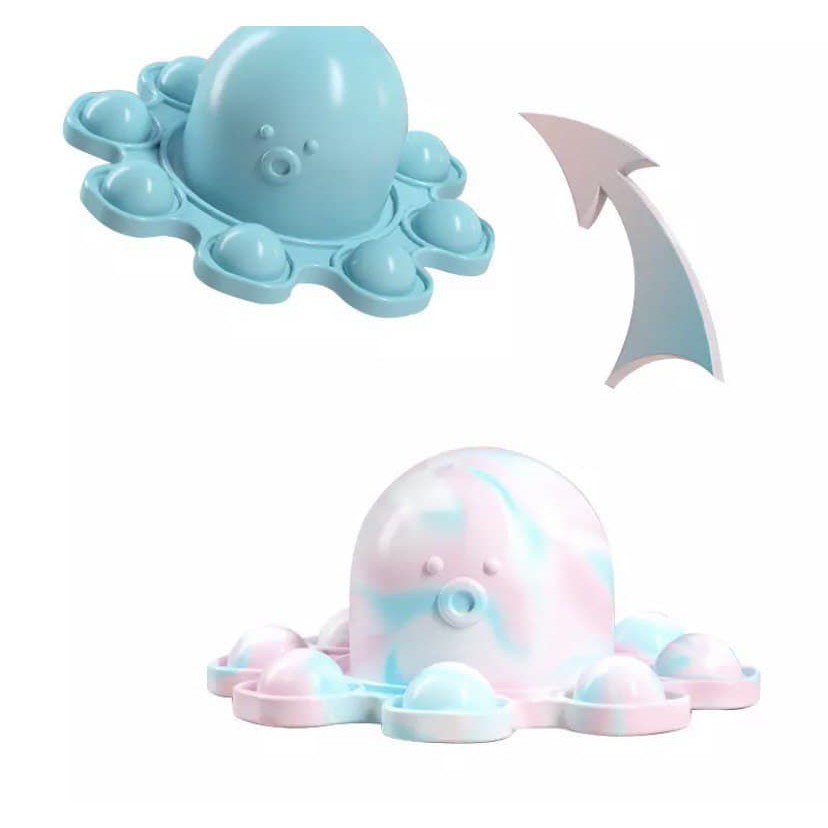 Boneka Gurita Bolak Balik Reversible Octopus Cumi Cumi Pop It Tiktok Change Face Mainan Anak Fidget