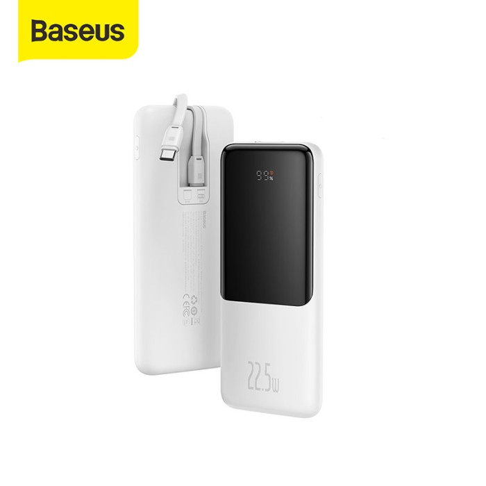 BASEUS POWERBANK 10000MAH 22.5W DUAL KABEL IPHONE+TYPE C ELF DISPLAY