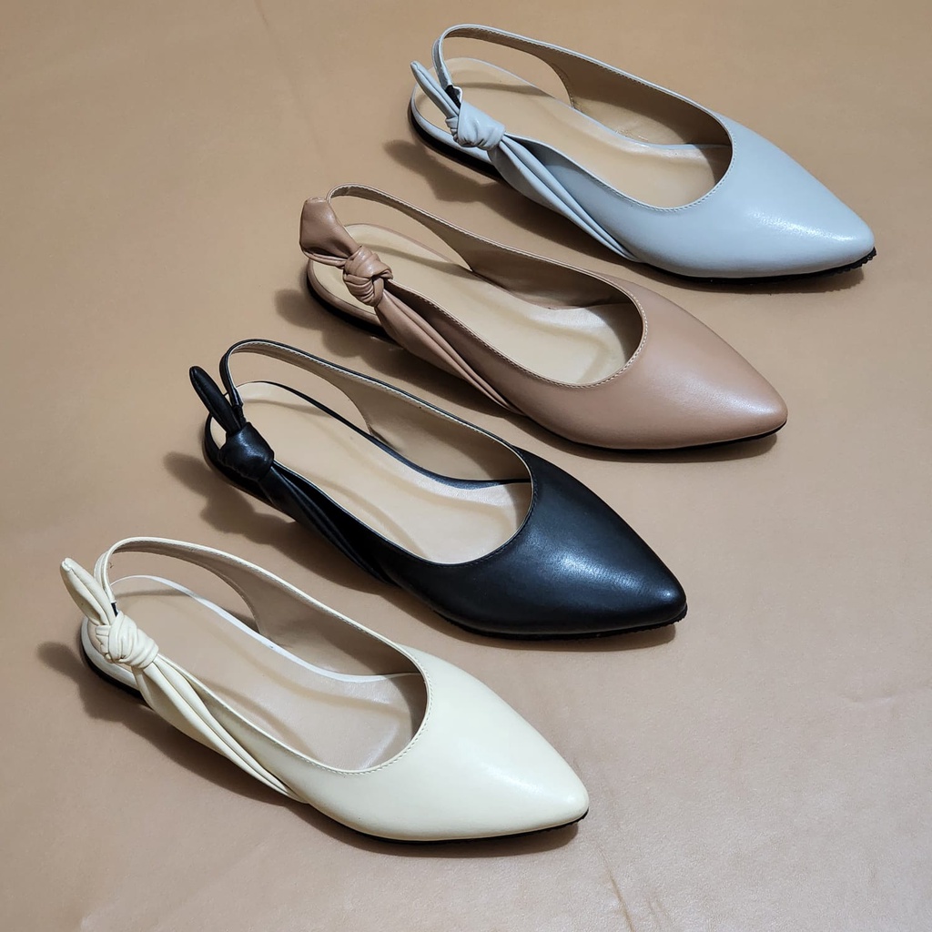 Flat Shoes Zara Wanita Pita Samping Model Casual Kekinian Original Premium JOVANKA