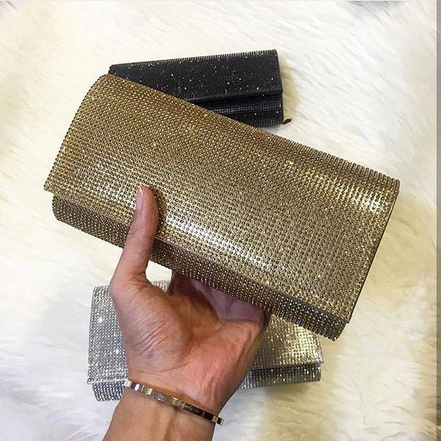 Full bling full flap clutch