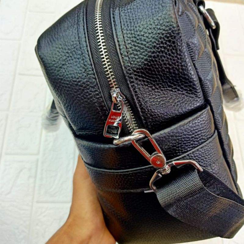 Tas Travel LV Damier Embos Leather Tas Kulit Asli Impor