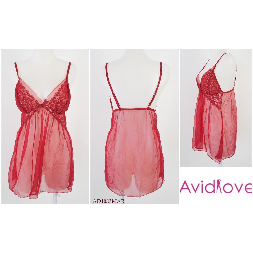 Kamisol Wanita  /Baju Tidur Wanita AVIDLOVE Bahan Mesh Transparan Pakaian Dalam UNDERWEAR AD1083