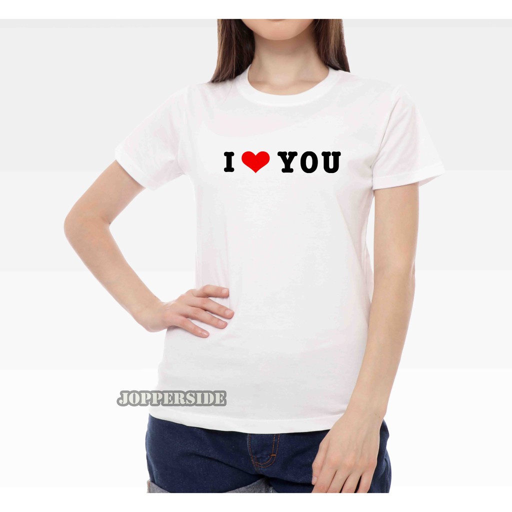 JOPPERSIDE T SHIRT KAOS DISTRO WANITA PEREMPUAN SLIMFIT ORIGINAL PREMIUM I LOVE YOU TW14