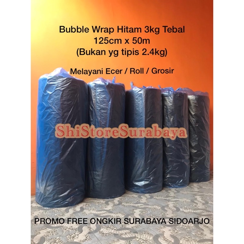 

Bubble Wrap Hitam 3kg Tebal Bubblewrap Roll 125cm x 50m Bisa Ecer Roll Grosir