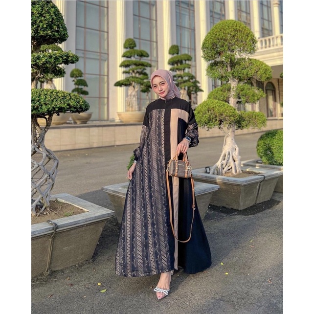 M L XL XXL Size Kecil Abaya | Gamis Broklat | Dress | Turkey Farasya Dress Jumbo Original Jetblack Lady Zara Baju Kondangan Murah