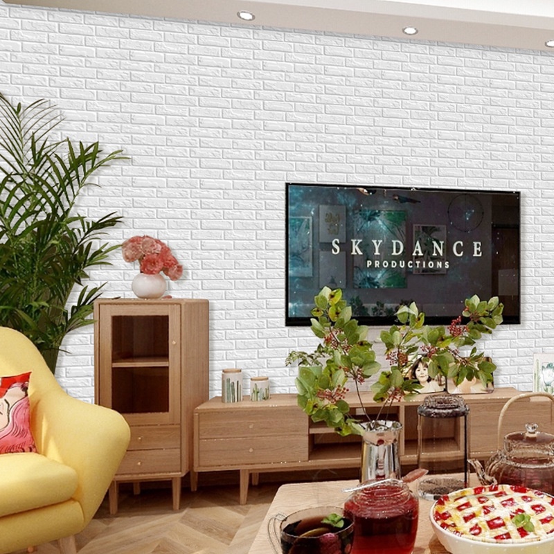 Creative 3D Stereo Brick Pattern  Wall Stickers Self-adhesive PVC Wallpaper /Environmentally Flame Retardant Heatproof Vinyl Waterproof Home Decoration / DIY Wall Decal Used for Living Room Bedroom TV Background Oil-proof Kitchen Stickers Wall Decorations