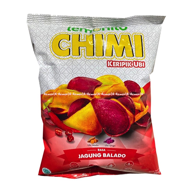 Lemonilo Chimi Keripik Ubi 40gr Rasa Jagung Bakar BBQ Corn Chip lemmonilo Kripik Jagung Balado Cemilan Krupuk Ubbi Taro Lemonilo Cimi