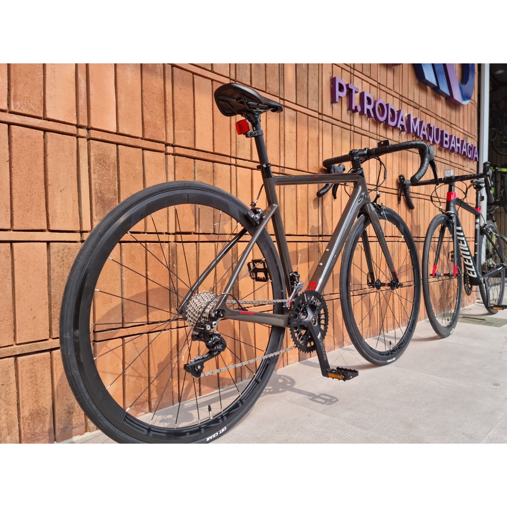 Khusus Gojek/Grab Instan Sepeda Balap Roadbike Element Nerone Full Carbon RD Shimano 105 New 2021 Red Black Garansi Termurah Murah SNI-5