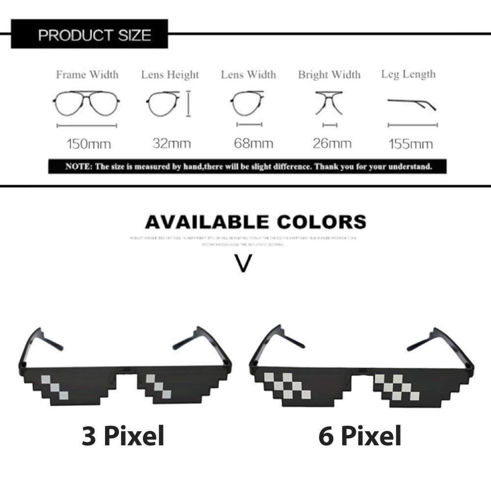 Anti UV Pixel Thug Life Sunglasses - Kacamata Pria &amp; Wanita - PIXEL D ( Group Solo )