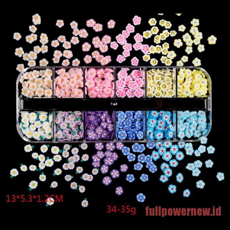 【COD】12 Grid/set Love Heart Glitter 3D Colorful Nail Art Sequins Slices Flakes New