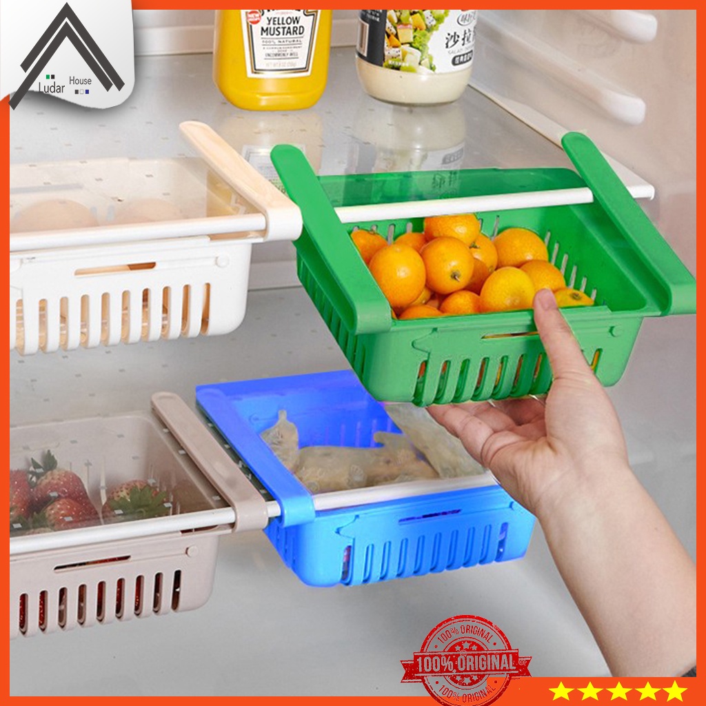 Jual Rak Tempat Penyimpanan Makanan Laci Kulkas Keranjang Makanan