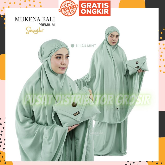 Mukena Sakeena Jumbo Bali Premium Dewasa Polos Original Murah