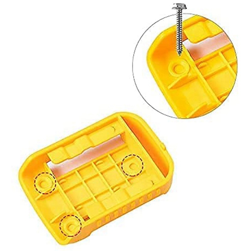 5 Packs Battery Holder Dock Mounts for DeWalt 20V 60V Battery, Wall Panel Shelf Belt Clip Storage Organizer Protector