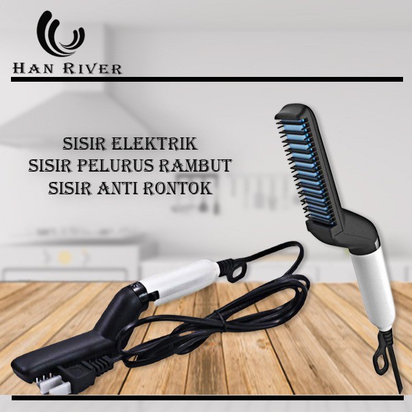 Catok Sisir Rambut Modelling Comb, Han River Sisir Pelurus Rambut, Sisir Elektrik Listrik Pria