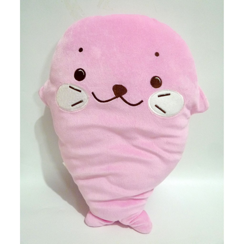 Bantal Boneka Anjing Laut Pink Seal Import Bahan Seperti Miniso