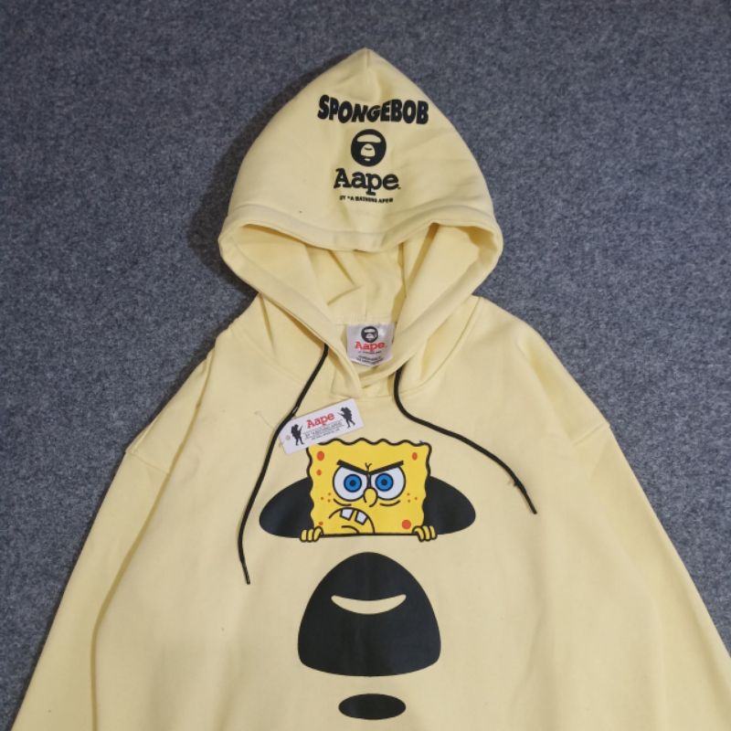 HOODIE AAPE X SPONGEBOB HIGH QUALITY CASUAL HYPE FASHION PRIA