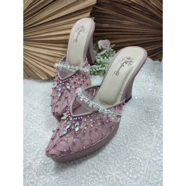 rafaizoutfit diamond sepatu wanita heels cantik warna Mauve 10cm