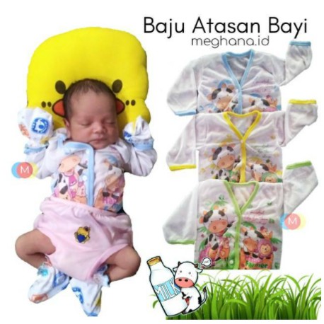 Baju Bayi Lengan PANJANG 0-3 Bulan Boboko Sablon OB Newborn Baju Tangan PANJANG