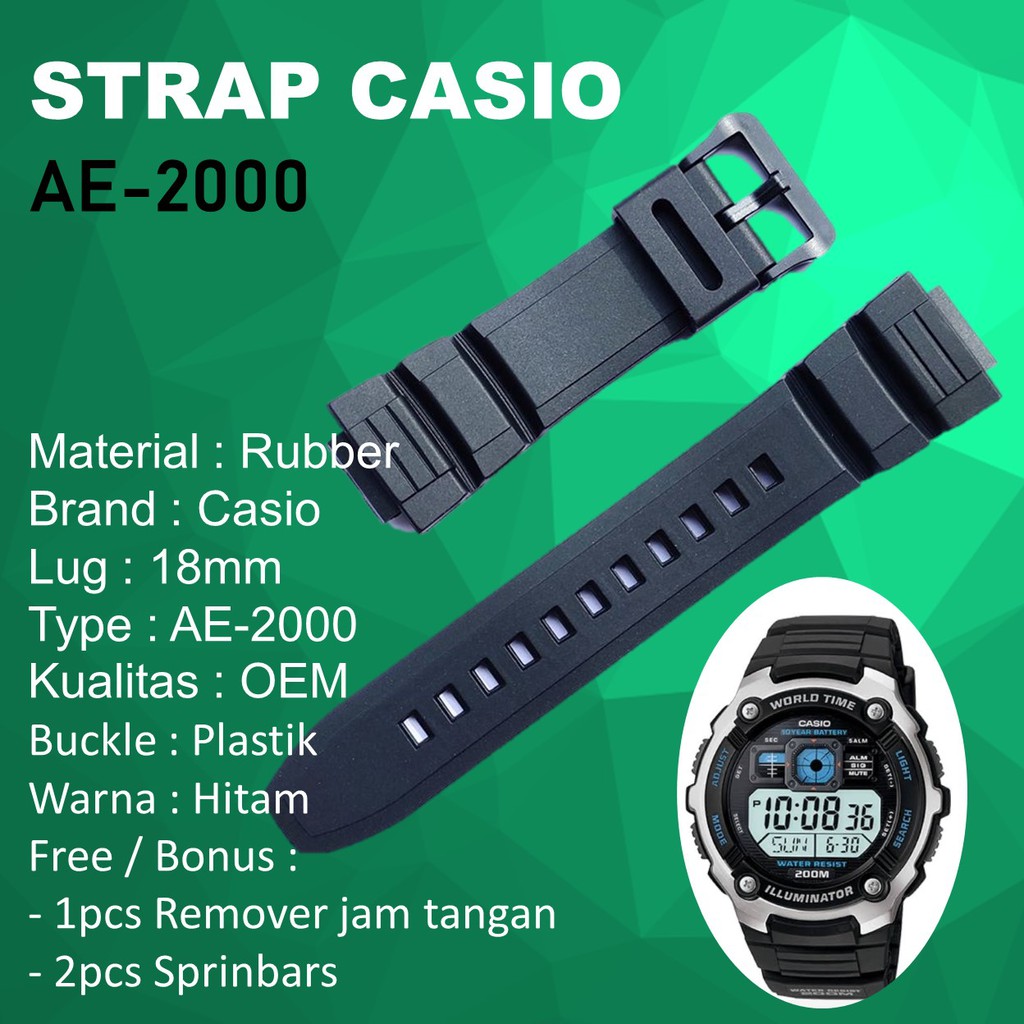 Casio AE-2000 Watch Strap band Tali jam Tangan Casio AE2000