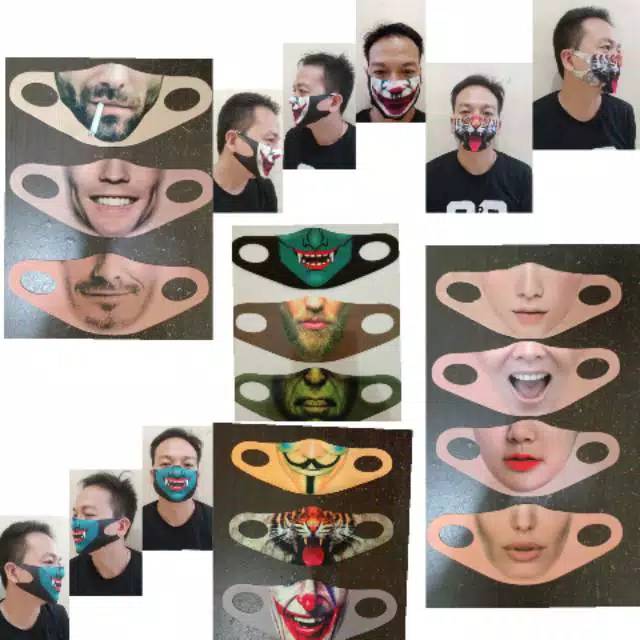 Masker Motif Wajah Scuba