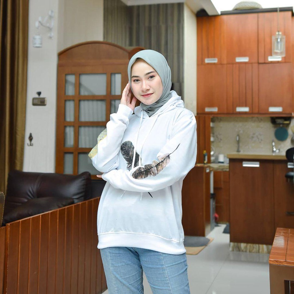 Nara Grosir - One Feather l Sweater Unisex l Ready Biru