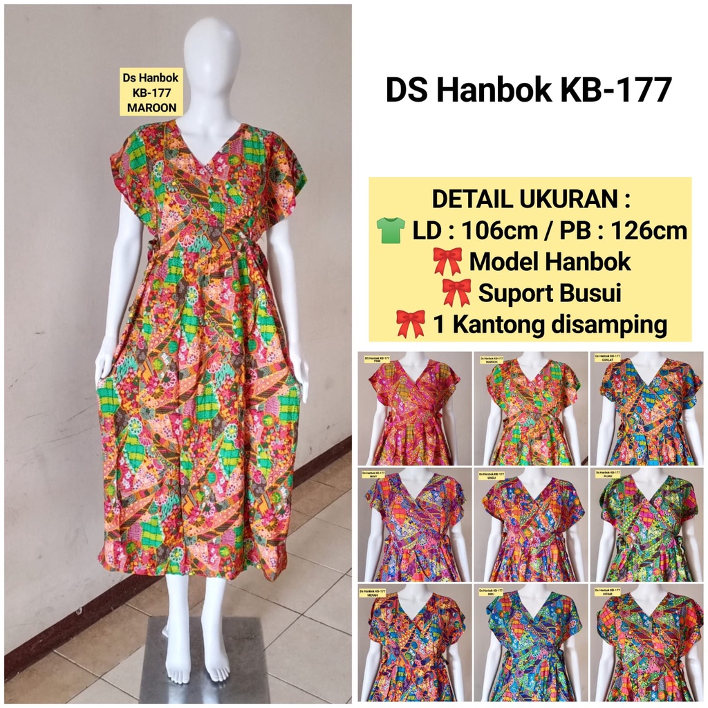 AS Daster Dress Hanbok Batik Kudamas LD 106 - 114cm