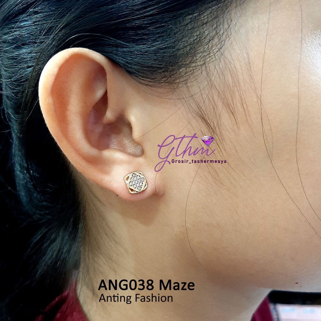 Anting Wanita Maze Perhiasan Import Model Stud Anti karat Bisa dipakai sehari-hari simple fashionable ang038 gthm