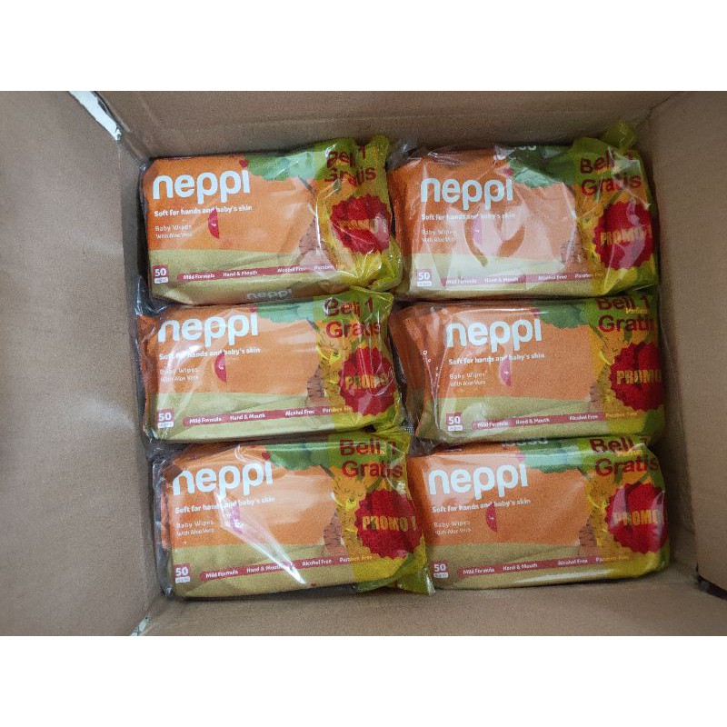 Neppi Baby Wipes 50s Beli 1 Gratis 1 - Neppi Tissu Basah Bayi - Tisu Basah Bayi