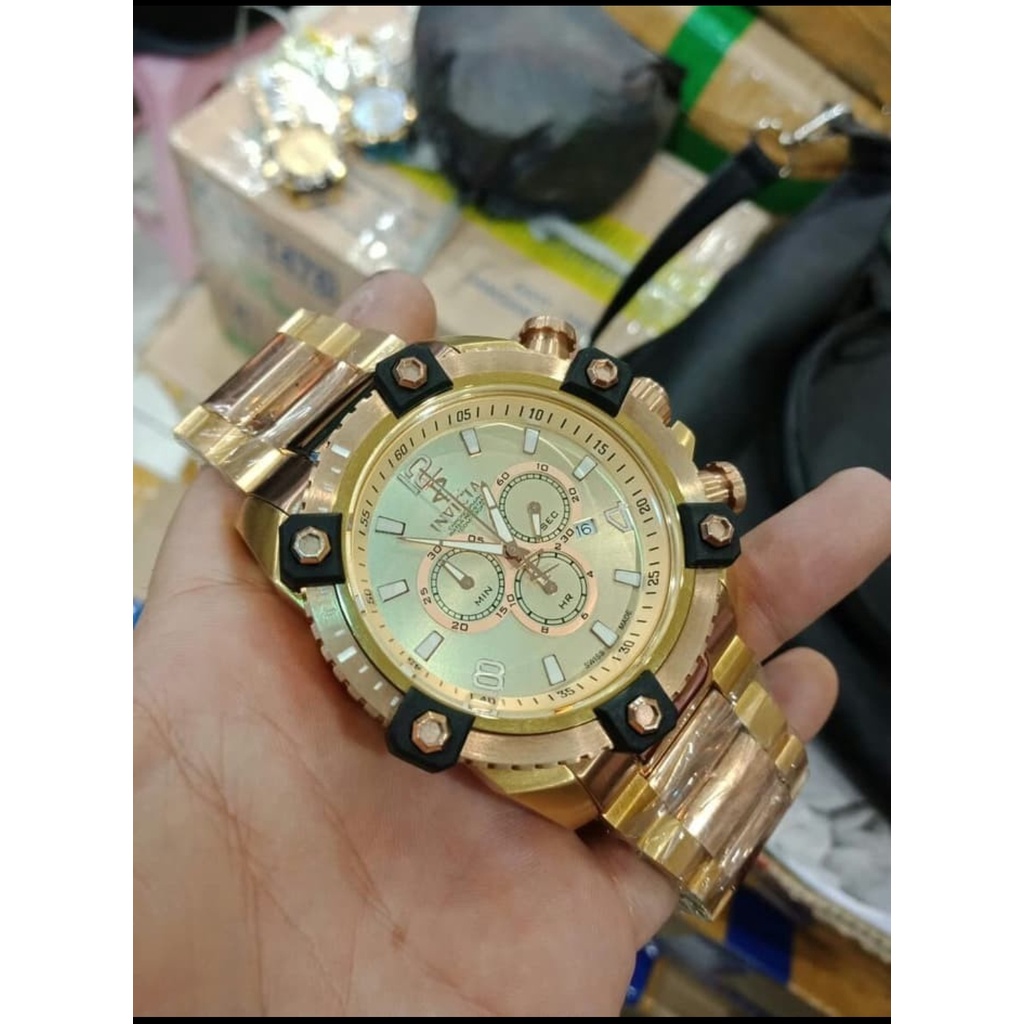 JAM TANGAN INVICTA RESERVE 5CM TYPE GOLD SUPER CLONE