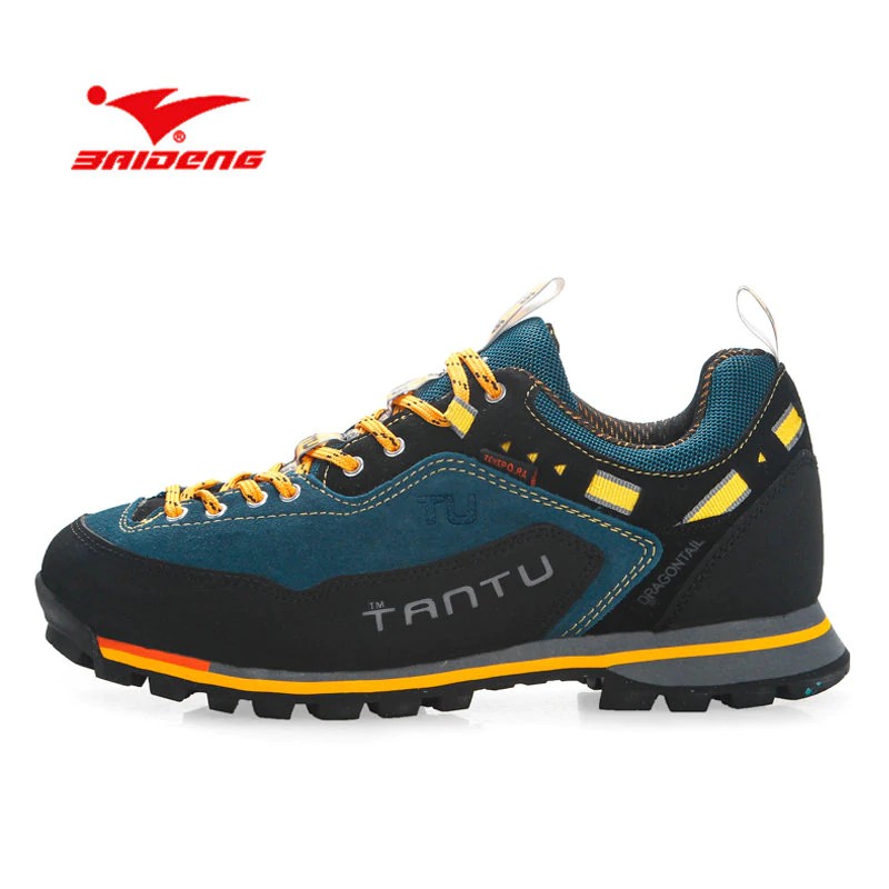 (Gratis Ongkir) BAIDENG 2019 Waterproof Hiking Shoes Mountain Climbing Shoes Outdoor Hiking Boots
