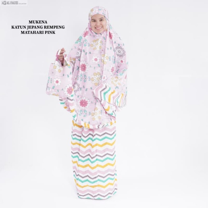 MUKENA- MUKENA KATUN JEPANG BUNGA MATAHARI PINK -MUKENA.