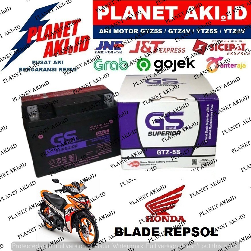 Aki Motor Honda Blade Repsol GTZ5S Accu Kering MF