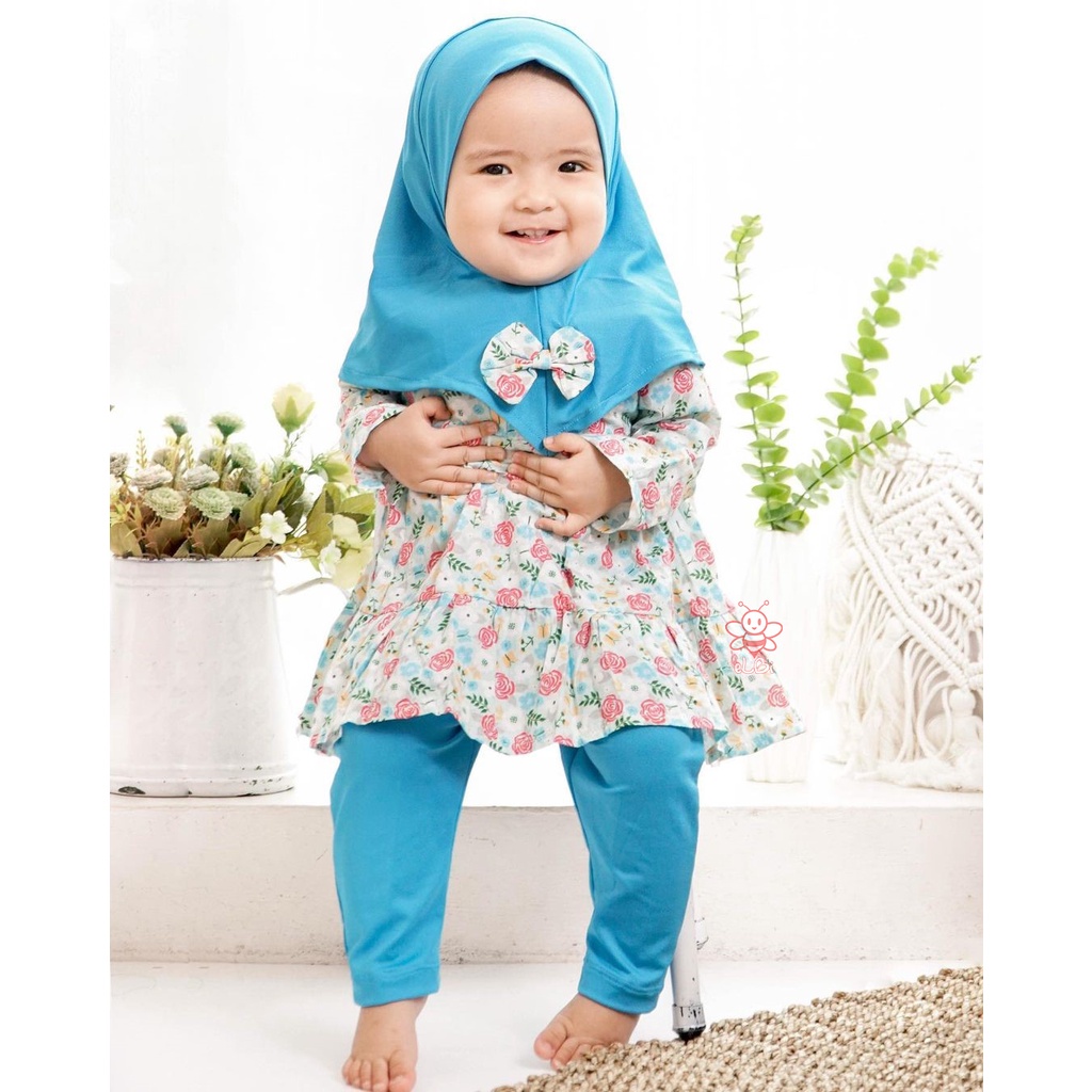 Baju Muslim Anak eLBi Taalia / Tunik Spandek Rayon Super usia 1-5 Tahun / Baju Muslim Anak Perempuan