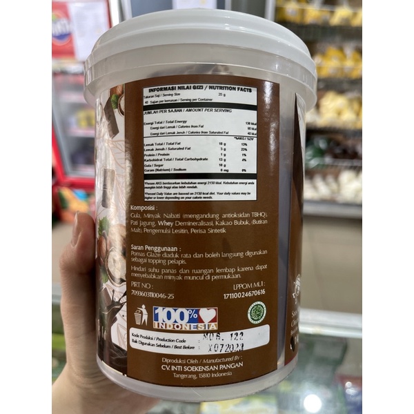 POMAS Glazing Dip 1KG / dip glaze saus manis topping / coklat cokelat chocolate hazelnut / vanila vanilla white / smooth peanut kacang / creamy cheese keju / violet taro / matcha green / creamy tiramisu