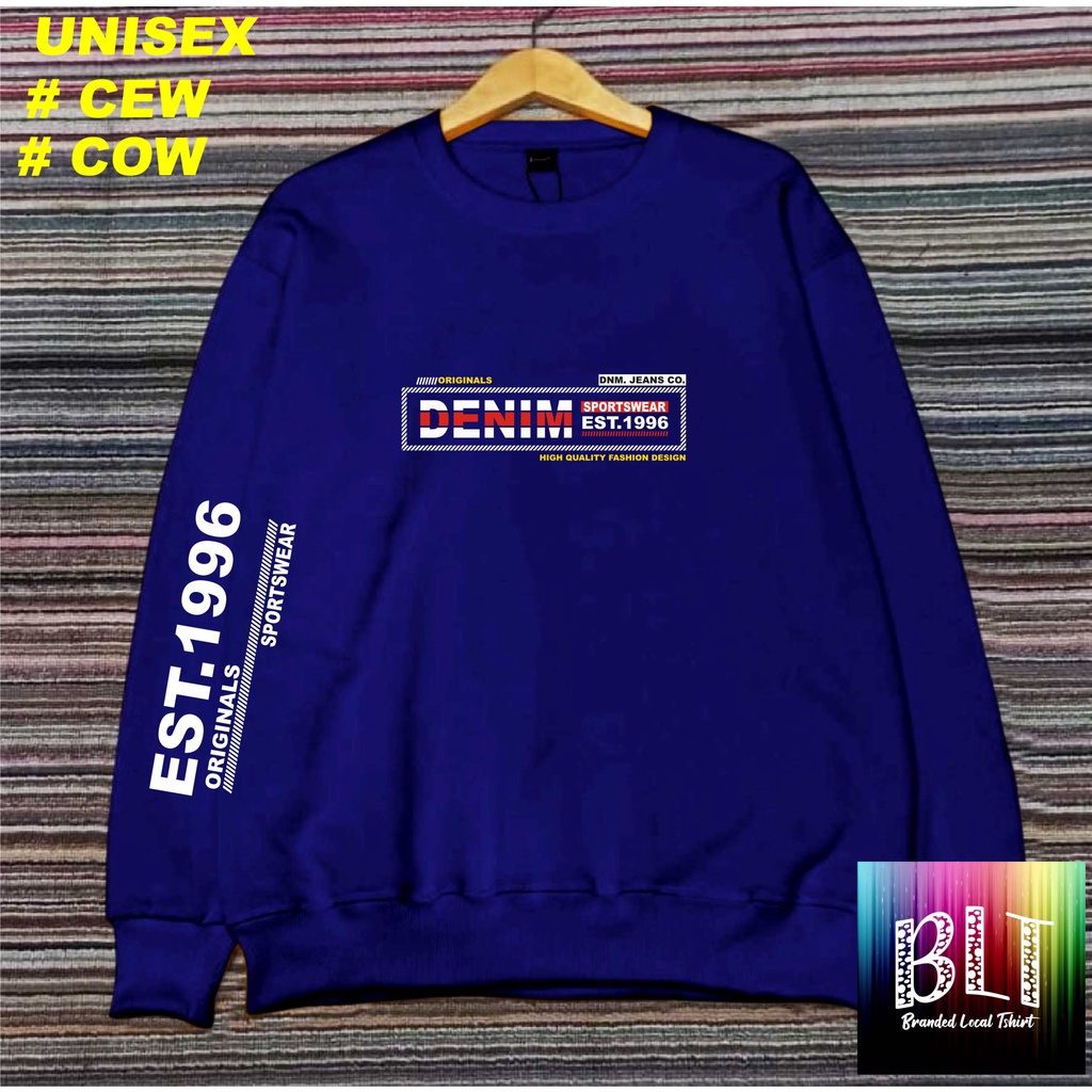 Crewneck Sweater Combed Denim 1996 / Sweater Pria/SWEATER WANITA / Sweater Distro / Outerwear Original Terbaru Termurah Terlaris/UNISEX/SWEATER MURAH/SWEATER 2022