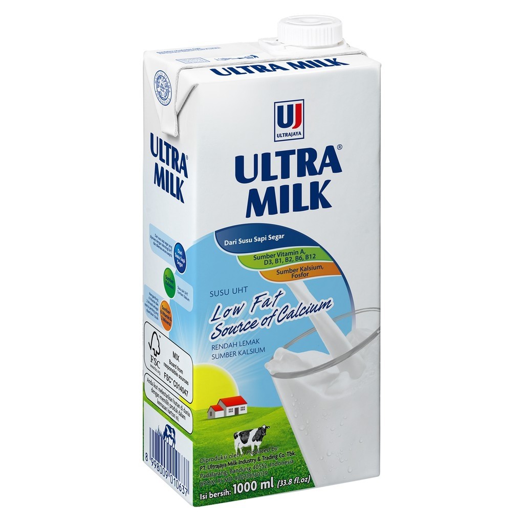 

Ultra Milk Susu UHT Low Fat Plain 1000 ml